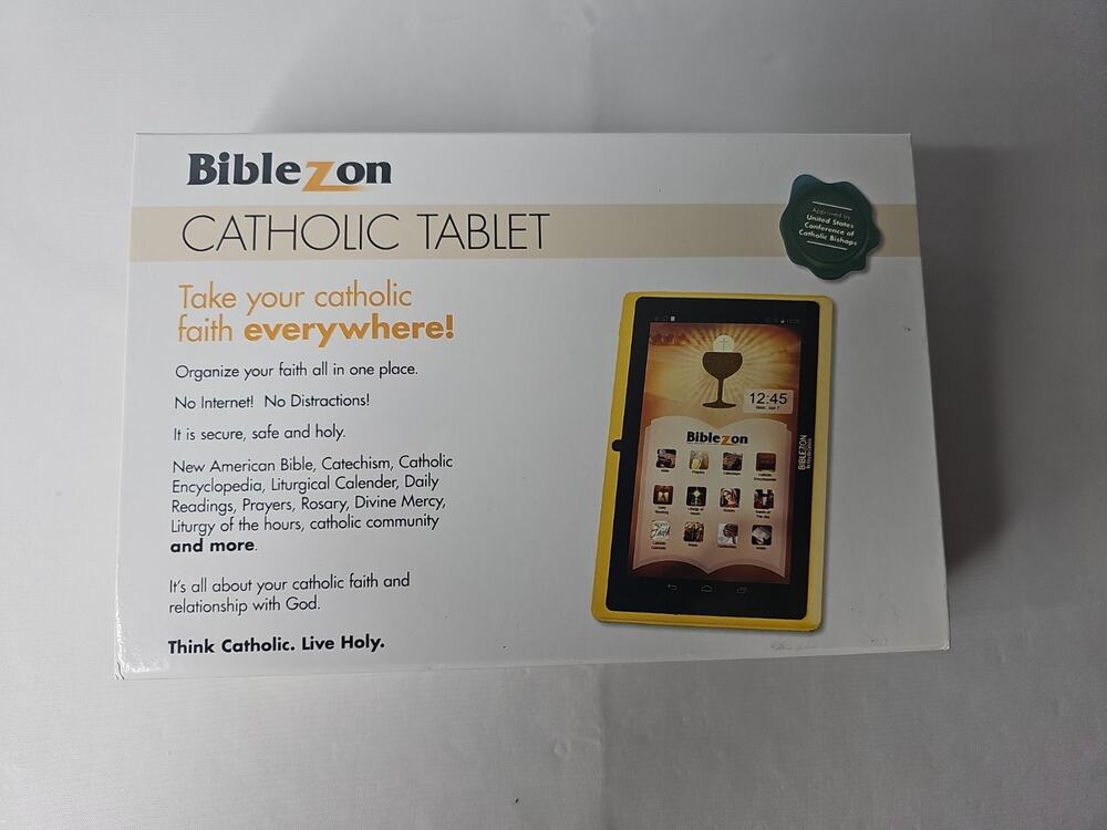Biblezon COLOR ELECTRONIC BIBLE catholic Tablet 4GB Sacred Heart of Jesus RARE